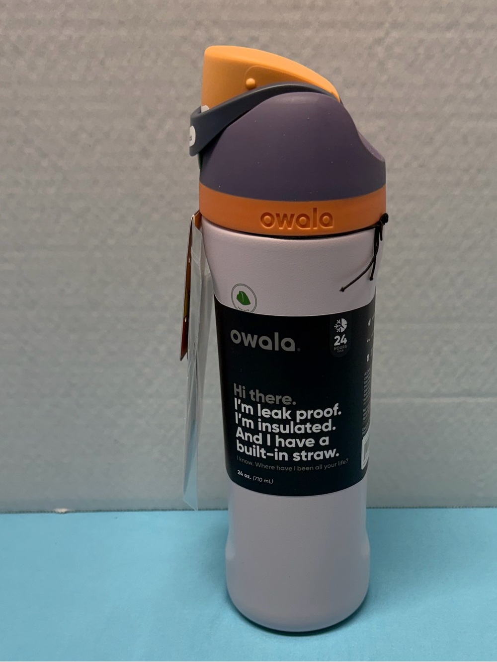 Owala Insulated Water Bottle with Built-In Straw - Lavender & Orange